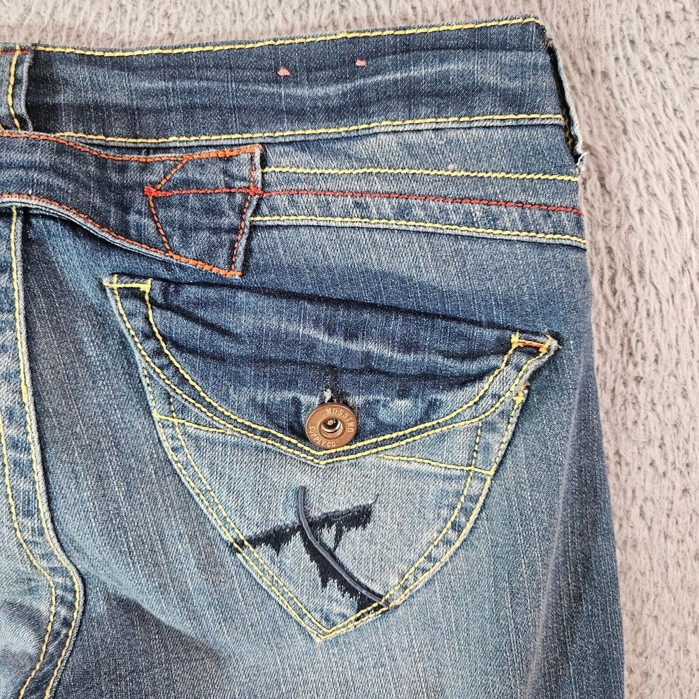 Mossimo Jeans Women Size 7 Inseam 26" Skinny Thick Stitch Flap Pocket